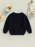 Toddler's Cozy Solid Color Long Sleeve Loose Knit Sweater Pullover - Soft, Breathable, and Comfortable for Everyday Wear - Perfect for Casual Outings and Playdates