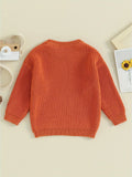 Toddler's Cozy Solid Color Knit Long Sleeve Round Neck Autumn Sweater - Soft, Warm, and Breathable Pullover Winter Sweatshirt for Boys and Girls - Perfect for Casual Daily Wear and Outdoor Play