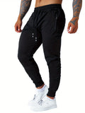 5pcs Men Jogger Sweatpants with Zipped Pockets Stretch Fabric Active Pants for Gym Running Workout Athletic Bottom Sweatpants