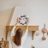 1 piece front door Christmas wreath, Home Decoration Christmas door wreath, weatherproof, artificial Holly wreath with red bow, indoor or outdoor wreath Christmas decoration