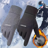 Touchscreen Winter Gloves - Knit Polyester Fabric, Pull-On Closure, Wind & Water-Resistant, Non-Slip Grip - Suitable for Cycling, Skiing & Sports Activities for Men & Women - Hand Washable