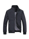 Men's casual stand-up collar slim jacket, solid color style, new choice for sports and leisure