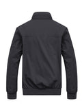 Men's casual stand-up collar slim jacket, solid color style, new choice for sports and leisure