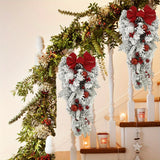 1Set Christmas Decor for Front Door, 1pc 17.7In Christmas Wreath, 2pcs Christmas Swag Wreaths, 1pc 3.9ft Christmas Vine and 2pcs 4.9ft Christmas Vine, Christmas Decoration Holiday Farmhouse Door Wreath Xmas Wreath for Windows Indoor