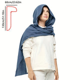 Boho Chic Hooded Scarf - Warm, Windproof Shawl for Autumn & Winter | Polyester, Elastic Fit
