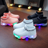 Comfy LED Sneaker Shoes for Girls and Boys - Breathable, Lightweight, Knit Upper, Outdoor Sock Shoes for Spring and Summer with LED Accents - Perfect for Casual Wear