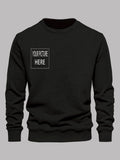 Plus Size Men's Creative Custom Solid Sweatshirt, Picture Pattern Graphic Print Crew Neck Pullover For Males