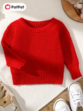 Soft & Cozy Babys Solid Knitted Sweater Pullover - Classic Round Neck Design for Boys & Girls - Perfect for Spring & Autumn/Fall Wardrobe