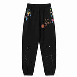 galleriesy pant designer pants galleriesy dept letter print galleries denim straight sweatpants speckled letter print pant 0032