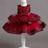 Infant Toddler Girls New Children's Dress Sequin Princess Dress Female Baby High-end Birthday Party Dress