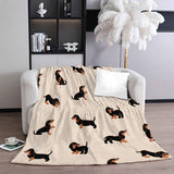1pc Cozy Dachshund Blanket Throw - Soft, Lightweight, Plush Fleece, Cute Puppy Design, Perfect for Dog Lovers, Bedroom, Living Room, Sofa, Couch - Ideal Gift for Pet Owners