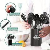 43pcs/set, Silicone Kitchen Utensils Set With Stainless Steel Handle, Non-stick Pot Special Cooking Tools Set With Storage Bucket, Multipurpose Kitchenware, Heat Resistant Cookware, Dishwasher Safe, Kitchen Supplies, Kitchen Gadgets