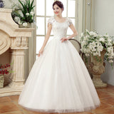 Spring  New plus Size Wedding Dress Slim Fit Slim Double-Shoulder Floor-Length Fat Lace Flower off-Shoulder Women