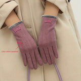 Women's Winter Warm Gloves, Thickened Warm Cycling Cute Driving Coldproof Touch Screen Gloves