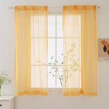 2pcs Solid Color Sheer Curtains, Light Filtering Privacy Voile Drapes, Sheer Window Curtains For Bedroom Living Room, Home Decoration, Room Decoration