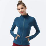 Lululemen Womens Jacket Women's Slim Yoga Jacket Fitness Autumn Solid Breathable Workout Gym Coat Running Sport Sweatshirts Zipper Nylon Tight Tops