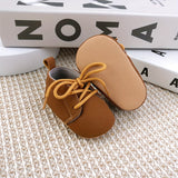 0-3 Months Infant Sneakers: Soft Baby Shoes with Lace Closure, Spring/Autumn Collection, Low Top, PU Leather, EVA Sole, and Fabric Lining