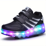 Rollerblaze LED Light-Up Shoes for Kids - Vibrant Two-Wheel Skate Sneakers with Flashing Luminous Lights, Adjustable Straps, and Sturdy Wheels for Boys, Girls, and Teens - Fun, Safe, and Durable Way to Roll Around with Confidence