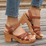 Sandals  Summer Womens High Heel Gladiator Sandals Strap Platform Sandals Womens Comfortable Square High Heel Sandals Womens Sandals XW6.5