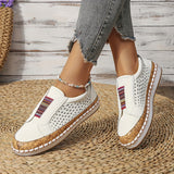 Women's Hollow Out Design Sneakers, Casual Slip On Outdoor Shoes, Lightweight Low Top Loafers