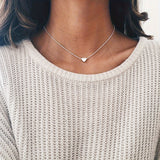 Simple Exquisite Heart-Shaped Pendant Necklace Alloy Heart Simple Clavicle Chain Necklace Jewelry Gift