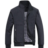 Men's casual stand-up collar slim jacket, solid color style, new choice for sports and leisure