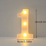 16cm LED Alphabet Light, Luminous Letter and Number Night Light for Family, Bar, Wedding, Birthday, Christmas Party Decoration