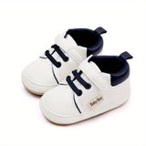 Boy's Non Slip Soft Sole Faux Leather Shoes, Durable Casual Sneakers For Kid's Outdoor Activities