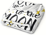 1pc Cozy Moon-Themed Flannel Throw Blanket - Soft, Micro Warm, and Plush for Couch, Bed, Sofa, Living Room Decor - I Love You to the Moon and Back Design, Perfect for Snuggling and Home Decor