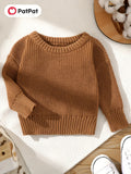 Soft & Cozy Babys Solid Knitted Sweater Pullover - Classic Round Neck Design for Boys & Girls - Perfect for Spring & Autumn/Fall Wardrobe