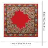 35.4" Luxurious Vintage Paisley Print Square Scarf - Soft Imitation Silk Satin, Windproof, Head Wrap, Neckerchief, Fashion Accessories for Women - Stylish, Versatile, and Comfortable