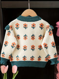 Adorable Ruffled Floral Knit Sweater - Soft, Warm, and Cozy Pullover for Teen Girls and Kids - Perfect for Fall and Winter Season, Casual Daily Wear, School Outfit, and Holiday Gift