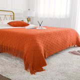 1pc Cozy Nordic Knit Throw Blanket - Soft, Warm, and Plush with Tassels - Perfect for Snuggling Up on Couch, Bed, or Sofa