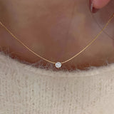 Unique Design Golden 6 Prong Rhinestone Pendant Necklace For Women, Lock Clasp Clavicle Chain, Perfect For Daily Wear Or Dating Party Decor Jewelry