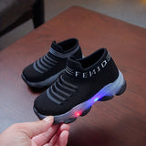 Comfy LED Sneaker Shoes for Girls and Boys - Breathable, Lightweight, Knit Upper, Outdoor Sock Shoes for Spring and Summer with LED Accents - Perfect for Casual Wear