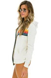 Womens hoodie Womens clothes Stripe Zip hoodie pullover sudaderas Long Sleeve Woman sweatshirt t shirt O-Neck Rainbow Stripe Lightning Print long sleeve Hoodies