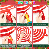 12pcs Christmas Candy Cane Swirl Foil Balloon Set - Vibrant Party Decoration with Festive Red and White Stripes - Perfect for Holiday Theme Parties and Celebrations