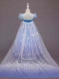 Festive Sequin Princess Tutu Dress for Girls - Durable & Stretchy Holiday Outfit with Puff Sleeves