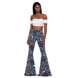 greatnfb Effect Source Fashion Pattern Women's Printed Wear Bootcut Trousers Cross-Border  Wish Flared Pants