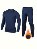 Men's Thermal Performance Base Layer Set - Sets - Ultra-Soft, Breathable, Moisture-Wicking Long Sleeve Top & Leggings for Running, Fitness, Outdoor Activities - Comfortable, Four-Way Stretch, Quick-Drying, Anti-Chafing