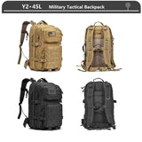 Outdoor Bags Military Tactical Backpack 3 Day Assault Pack Army Molle Bag 38/45L Large Outdoor Waterproof Hiking Camping Travel 600D Rucksack 231011