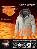 Men's Color Block Fleece Padded Jacket - Warm, Water-Resistant, and Breathable with Zip-Up Closure, Multiple Pockets, and Adjustable Hood - Perfect for Winter Outdoor Activities and Casual Daily Wear