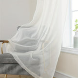 2pcs Solid Color Sheer Curtains, Light Filtering Privacy Voile Drapes, Sheer Window Curtains For Bedroom Living Room, Home Decoration, Room Decoration