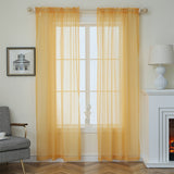 2pcs Solid Color Sheer Curtains, Light Filtering Privacy Voile Drapes, Sheer Window Curtains For Bedroom Living Room, Home Decoration, Room Decoration