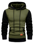 Stylish Patchwork Hooded Sweatshirt - Fashion Hoodies with Contrast Color, Kangaroo Pocket, and Long Sleeve for Casual Daily Outerwear