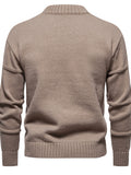 Mens Classic Crew Neck Polyester Knitted Pullover Sweater - Soft Medium Stretch Fabric, Regular Fit, Machine Washable - Perfect for Fall and Winter Casual Wear