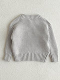 Cozy Long Sleeve Boys and Girls Crew Neck Knitted Sweater for Autumn and Winter - Soft Viscose Fabric, Slight Stretch, Hand Washable, Casual Style