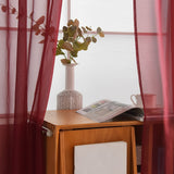 2pcs Solid Color Sheer Curtains, Light Filtering Privacy Voile Drapes, Sheer Window Curtains For Bedroom Living Room, Home Decoration, Room Decoration