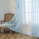 2pcs Solid Color Sheer Curtains, Light Filtering Privacy Voile Drapes, Sheer Window Curtains For Bedroom Living Room, Home Decoration, Room Decoration