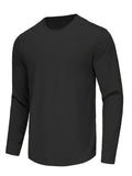 5 Pack Solid Color Long Sleeve T-Shirts - Breathable, Quick-Dry, Moisture-Wicking Crew Neck Tops for Men - Perfect for Summer Sport, Casual Wear, Outdoor Activities, and Daily Life